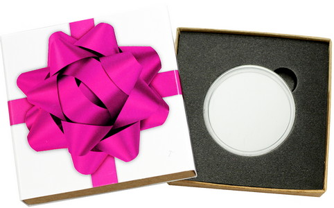 SilverTowne Natural Kraft Paper Gift Box with Hot Pink Bow Box Sleeve